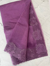 Glass Organza saree with cutwork borders - MSH005