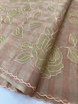 Tissue Silk applique work saree MSH133 Design 1- Peach