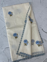Mul chanderi embriodery saree with scalloped borders MSH290
