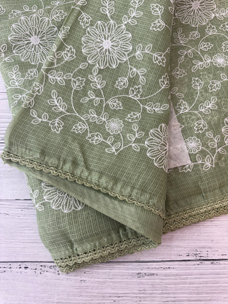 Soft kota checks saree with embroidery SVPIIY- DuskyOrange