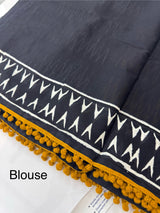 Pure mul mul cotton hand block printed saree SKRTHT