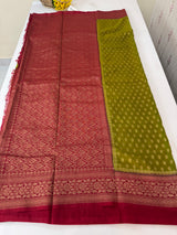 Banarasi viscose Georgette saree MKGS611 - ParrotGreen to Maroon