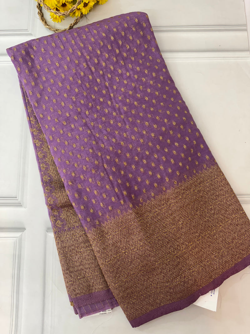 Semi banarasi Khaddi Georgette saree - MS1498 DarkLavender