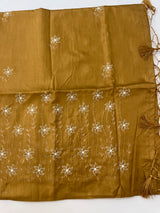 Butter silk saree with embroidery MTS569