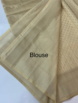 Banarasi Soft chiffon mix saree with buttas MS8145- Cream