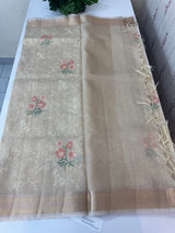 Tissue Silk embriodery saree MS49892