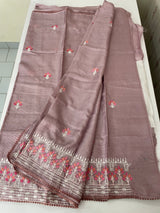 Soft kota checks saree with embroidery - MS7645 PastelMauve