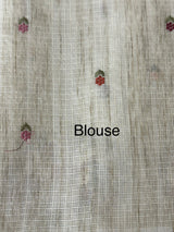 Silky kota embroidery saree with scalloped borders MSK877