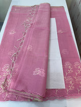 Soft Tissue kota embroidery saree MSK4660 Pink