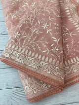 Netkota saree with chikankari embriodery work saree  MS11979 Peach