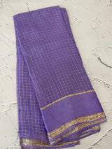 Crepe chiffon georgette saree with checks MS40097 LAVENDER