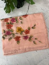 Kota saree with Digital Floral Print with Sequin Embellishment MS14953 PastelPeach