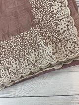 Crush Organza embroidery saree MS9739- DuskyNudeMauve