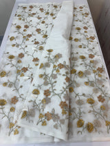 White Supernet saree with embroidery MSH153