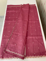 Cutwork Semi tussar saree MTSS674 DarkOnion