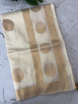 Semi chanderi silk saree with zari weaving - MKT891