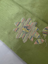 Tussar finish soft silk saree with thread embroidery MTS568 PastelGreen