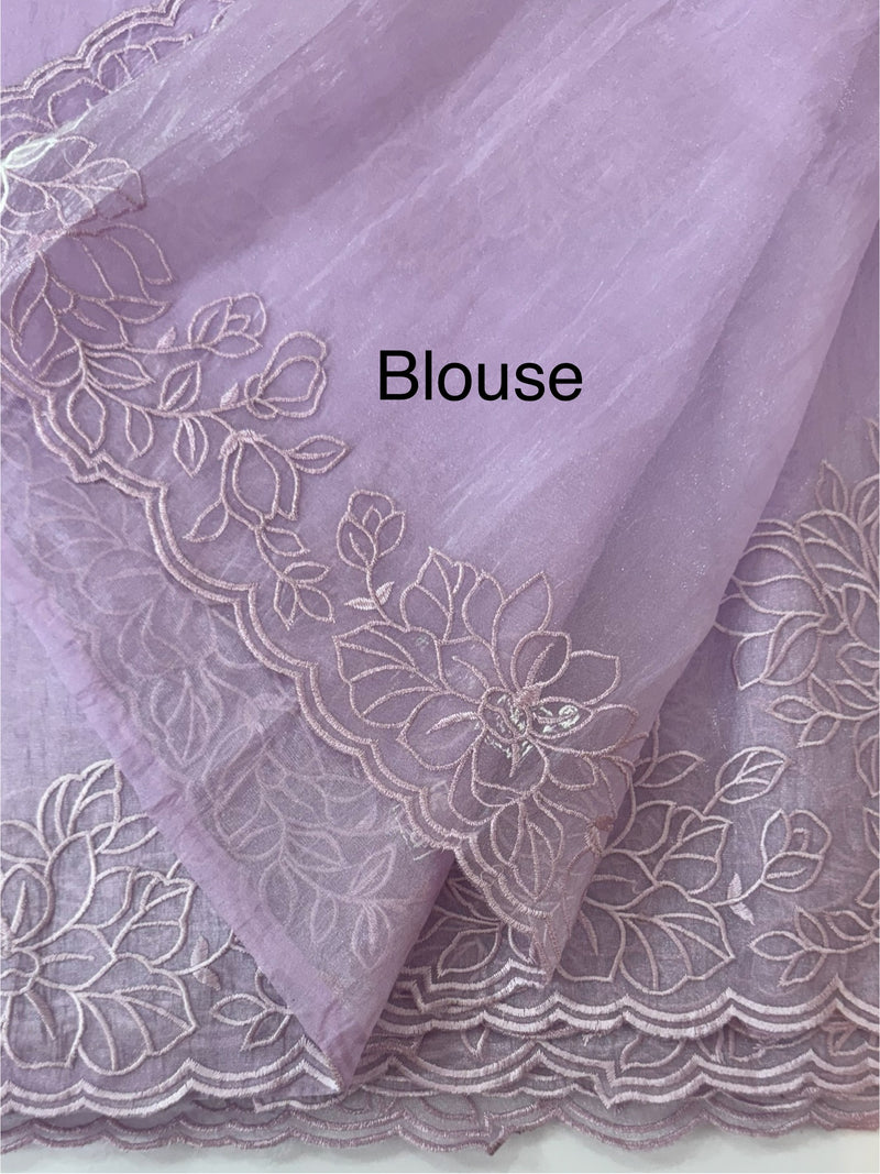Tissue Organza saree MS14051- Lavender