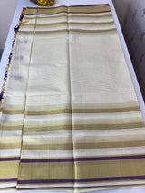Kerala tissue saree- Gold lines