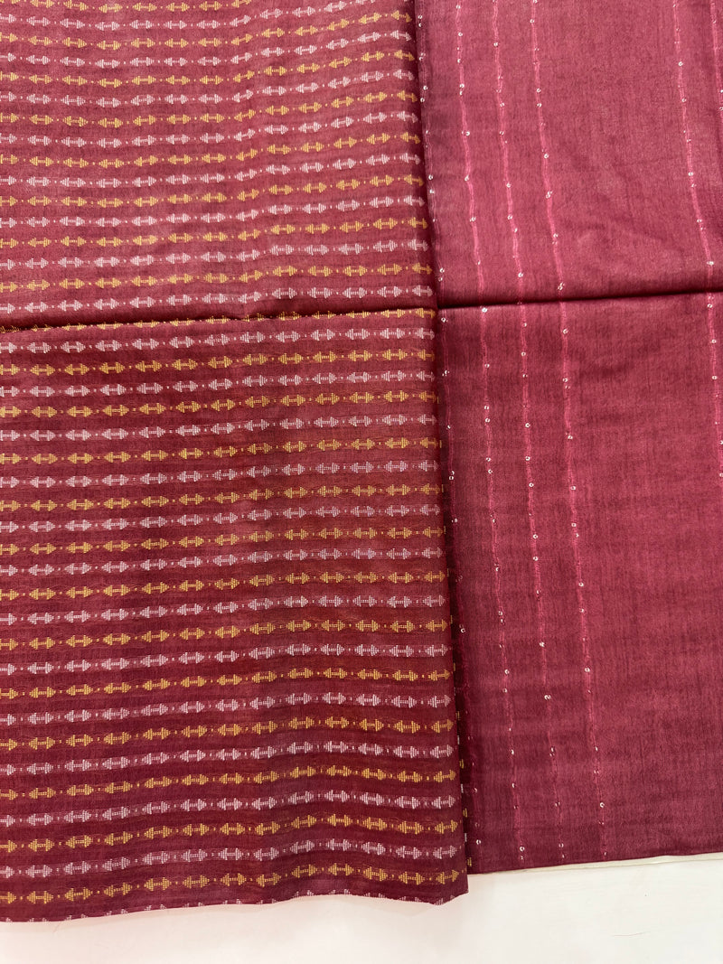 Semi tussar saree with thread work SBHMSH DarkLavender