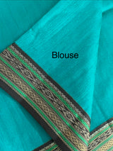 Jute tussar silk saree with contrast borders MJL655