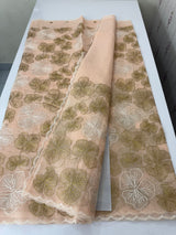 Jute linen saree with zari & thread work MSH204