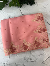 Satin finish kosa tussar saree with cutwork - MSH205 PeachPink