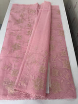 Viscose organza saree with applqiue work - MSH238 PastelPink