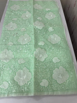 Semi organza saree with applqiue work - MSH256 AquaGreen