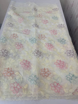 Soft crushed Chiffon saree with Applique work MSC477 Offwhite