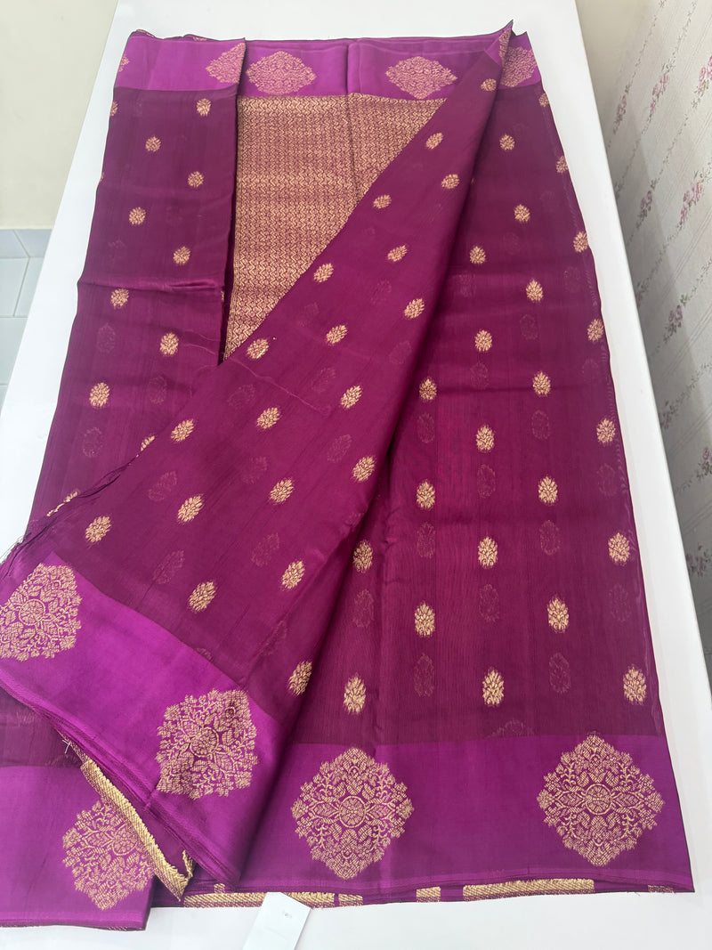 Pure Banarasi Tussar Georgette Saree  - MS44376