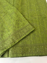 Blended tussar saree with thread work MTS9078- Vintage Jade Green