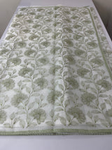 Kota cotton embriodery saree MS1490 - White & Green