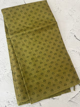 Bhagalpuri pure printed tussar silk saree with block printed pallu & blouse MTSS1407 OliveGreen