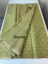 Tissue Silk embriodery saree MS49888- DuskyGreen