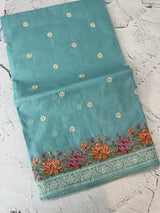 Silky kota embroidery saree MSK4333 - Blue