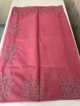 Semi organza saree with embroidery & scallop border - MSH901 - Pink