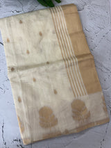 Semi chanderi silk saree with zari weaving - MKT891