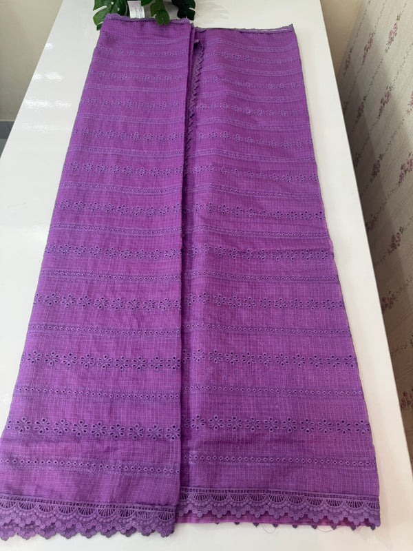 NetKota Hakoba saree with lace border MS6713- Purple