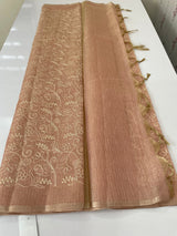 Tissue Silk embriodery saree MS49888