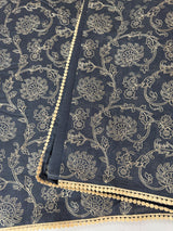 Blended tussar silk saree with embroidery- MSH158 BluishGrey