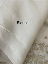 Blended Satin finish Tussar silk saree with applique work- MS8178