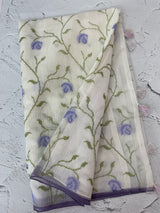 Soft Netkota saree with cross stitch embroidery MSH210