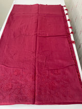 Mul chanderi saree with applique work MSH179 Burgundy