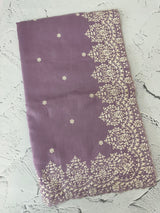 Soft Chanderi saree with  embroidery borders- MCK77 Lavender