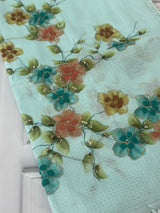 Soft kota silk saree with handpainting & embroidery MS14953 PastelBlue
