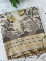 Jamdani silk Cotton Saree with blouse MS12552