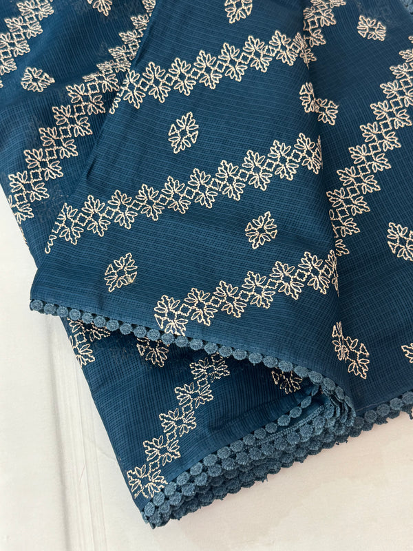 Soft kota silk saree with embriodery MS14808 Midnight Blue