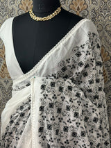 Soft kota checks saree with embroidery MS7843