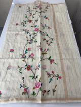 Mul chanderi embriodery saree MS15881